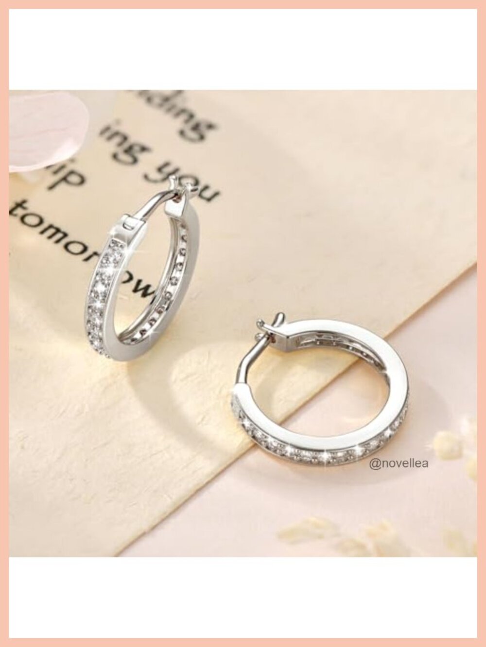 Moissanite Round Hoop Earrings 14K White Gold Plated Women's Jewelry - Picture 3 of 6